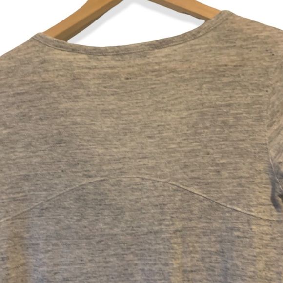 Athleta Zephyr Heathered Grey 100% Linen 3/4 Sleeve Top SZ XS - Picture 7 of 11